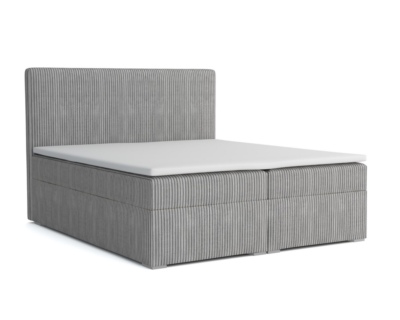 Deine Möbel 24 Boxspringbett LOFT IV Boxspring Komplettbett Polsterbett Bonellfederkernmatratzen (Beige Creme Grau Dunkelgrau Graphit Schwarz, 3-St., Boxbett Cord Cord-Samt 120x200 140x200 160x200 180x200 200x200), inkl. Bettkasten Topper Matratzen H3 H4 von Deine Möbel 24