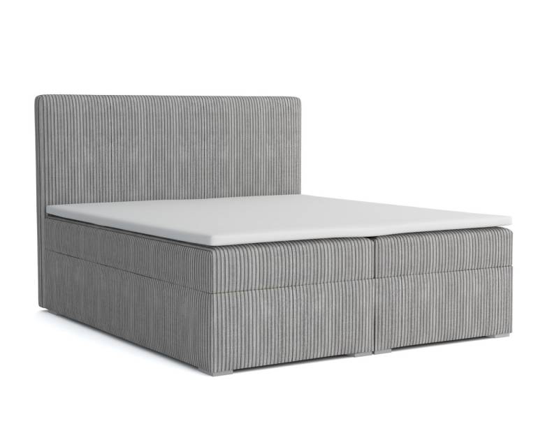 Deine Möbel 24 Boxspringbett LOFT IV Boxspring Komplettbett Polsterbett Bonellfederkernmatratzen (Beige Creme Grau Dunkelgrau Graphit Schwarz, 3-St., Boxbett Cord Cord-Samt 120x200 140x200 160x200 180x200 200x200), inkl. Bettkasten Topper Matratzen H3 H4 von Deine Möbel 24