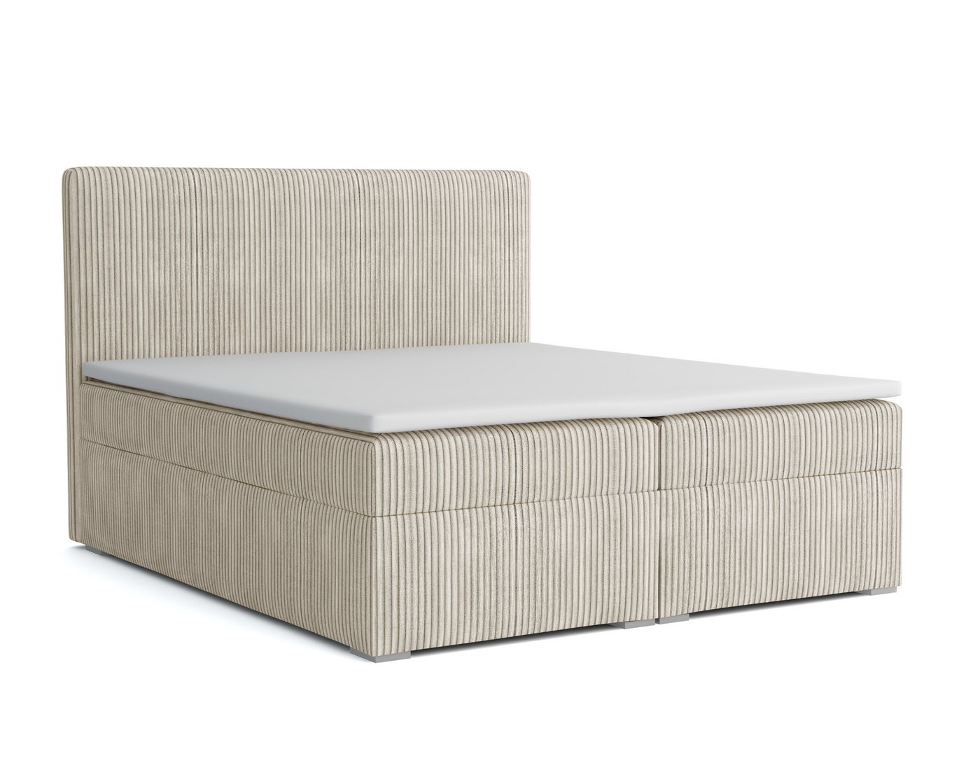 Deine Möbel 24 Boxspringbett LOFT IV Boxspring Komplettbett Polsterbett Bonellfederkernmatratzen (ganz in Cord Cord-Samt, Boxbett Cord Cord-Samt 120x200 140x200 160x200 180x200 200x200), inkl. Bettkasten Topper Matratzen H3 H4 zur Ausawhl von Deine Möbel 24