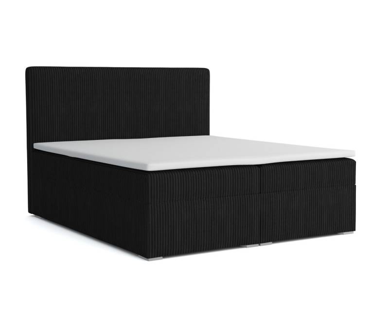 Deine Möbel 24 Boxspringbett LOFT IV Boxspring Komplettbett Polsterbett Bonellfederkernmatratzen (Beige Creme Grau Dunkelgrau Graphit Schwarz, 3-St., Boxbett Cord Cord-Samt 120x200 140x200 160x200 180x200 200x200), inkl. Bettkasten Topper Matratzen H3 H4 von Deine Möbel 24
