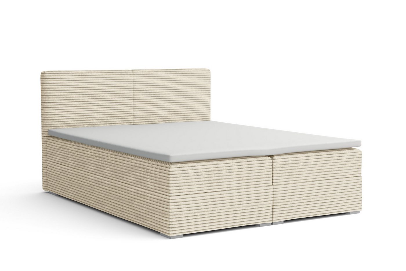 Deine Möbel 24 Boxspringbett LON III mit Bettkasten, Polsterbett mit Topper, Kompletbett (Boxbett mit Bonell-Federkern H3 oder Taschen-Federkernmatratzen H4, 1-St., Cord-Stoff Beige Creme Grau Dunkelgrau Graphit Schwarz), Größen: 140x200 160x200 180x200 200x200 Deine Möbel 24 Boxspringbett LON III mit Bettkasten, Polsterbett mit Topper, Kompletbett (Boxbett mit Bonell-Federkern H3 oder Taschen-Federkernmatratzen H4, 1-St., Cord-Stoff Beige Creme Grau Dunkelgrau Graphit Schwarz), Größen: 140x200 160x200 180x200 200x200 von Deine Möbel 24
