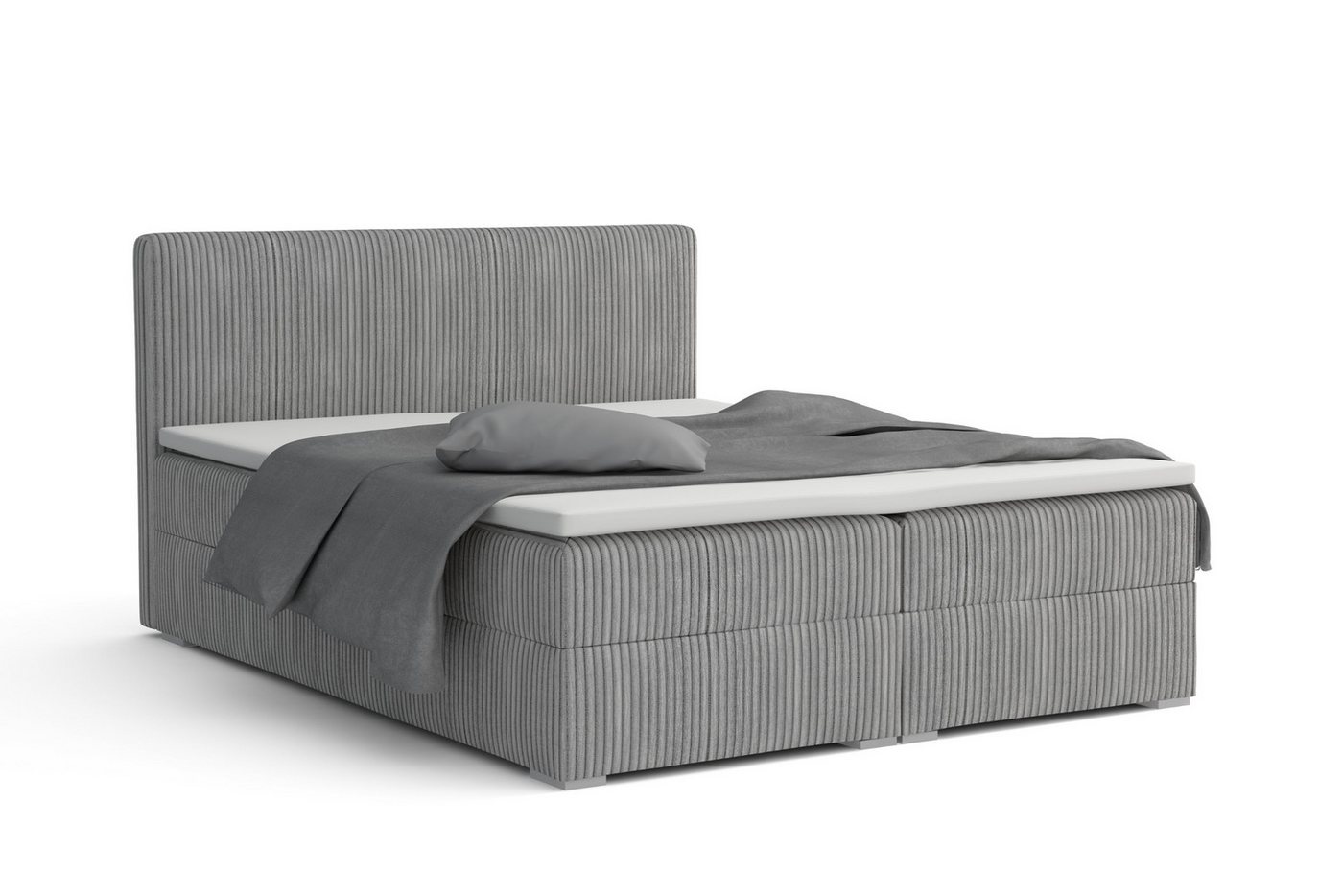 Deine Möbel 24 Boxspringbett LON IV Boxspring Komplettbett Polsterbett Bonellfederkernmatratzen (Cord Beige Creme Grau Dunkelgrau Graphit Schwarz, 3-St., Boxbett Cord Cord-Samt 140x200 160x200 180x200 200x200), inkl. Bettkasten Topper Matratzen H3 H4 Deine Möbel 24 Boxspringbett LON IV Boxspring Komplettbett Polsterbett Bonellfederkernmatratzen (Cord Beige Creme Grau Dunkelgrau Graphit Schwarz, 3-St., Boxbett Cord Cord-Samt 140x200 160x200 180x200 200x200), inkl. Bettkasten Topper Matratzen H3 H4 von Deine Möbel 24