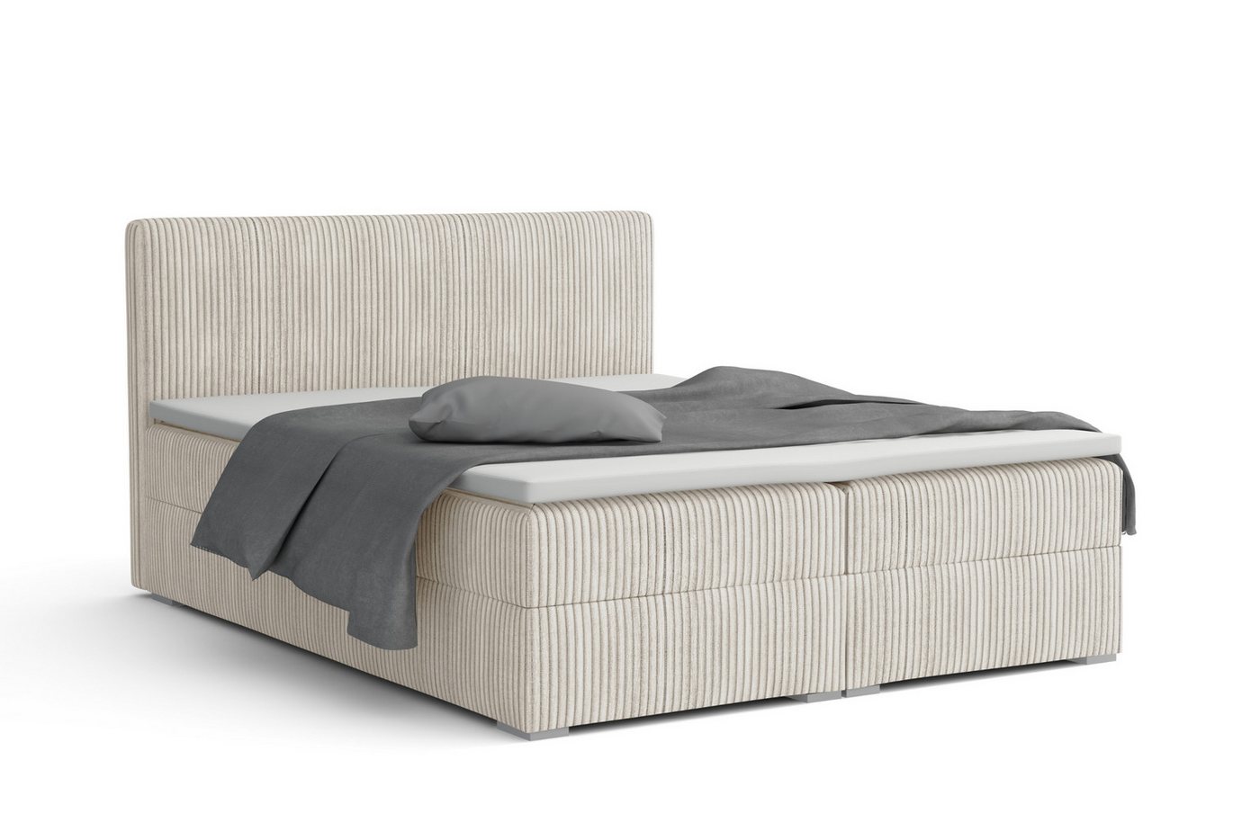 Deine Möbel 24 Boxspringbett LON IV Boxspring Komplettbett Polsterbett Bonellfederkernmatratzen (Cord Beige Creme Grau Dunkelgrau Graphit Schwarz, 3-St., Boxbett Cord Cord-Samt 140x200 160x200 180x200 200x200), inkl. Bettkasten Topper Matratzen H3 H4 Deine Möbel 24 Boxspringbett LON IV Boxspring Komplettbett Polsterbett Bonellfederkernmatratzen (Cord Beige Creme Grau Dunkelgrau Graphit Schwarz, 3-St., Boxbett Cord Cord-Samt 140x200 160x200 180x200 200x200), inkl. Bettkasten Topper Matratzen H3 H4 von Deine Möbel 24
