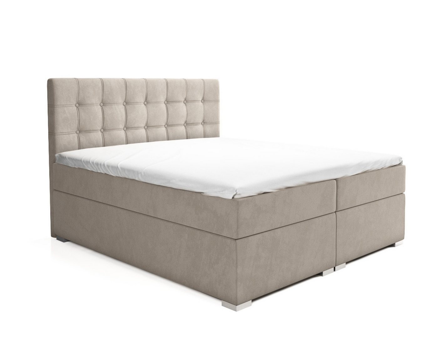 Deine Möbel 24 Boxspringbett MAGIC Komplettbett Polsterbett inkl. Bonellfederkernmatratzen H3 (Ehebett Bett inkl. Matratzen H3 oder H4 zur Auswahl), 120x200 140x200 160x200 180x200 200x200 inkl. Bettkästen und Topper von Deine Möbel 24