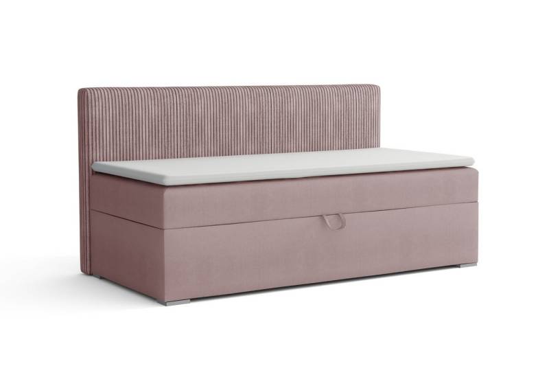 Deine Möbel 24 Boxspringbett MATI BIS Daybett Tagesbett Schlafsofa Couch Jugendsofa Stauraumbett (mit Schlaffunktion Bettkasten Einzelbett Polsterbett Matratze H3 H4, 3-St., mit Schlaffunktion und Bettkasten Stauraumbett Jugendsofa), 90x200 100x200 Schwarz Grau Rosa Beige Anthrazit Cord Velour von Deine Möbel 24