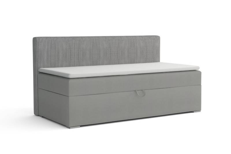 Deine Möbel 24 Boxspringbett MATI BIS Daybett Tagesbett Schlafsofa Couch Jugendsofa Stauraumbett (mit Schlaffunktion Bettkasten Einzelbett Polsterbett Matratze H3 H4, 3-St., mit Schlaffunktion und Bettkasten Stauraumbett Jugendsofa), 90x200 100x200 Schwarz Grau Rosa Beige Anthrazit Cord Velour von Deine Möbel 24