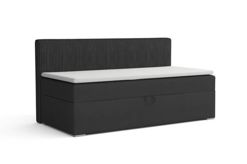Deine Möbel 24 Boxspringbett MATI BIS Daybett Tagesbett Schlafsofa Couch Jugendsofa Stauraumbett (mit Schlaffunktion Bettkasten Einzelbett Polsterbett Matratze H3 H4, 3-St., mit Schlaffunktion und Bettkasten Stauraumbett Jugendsofa), 90x200 100x200 Schwarz Grau Rosa Beige Anthrazit Cord Velour von Deine Möbel 24