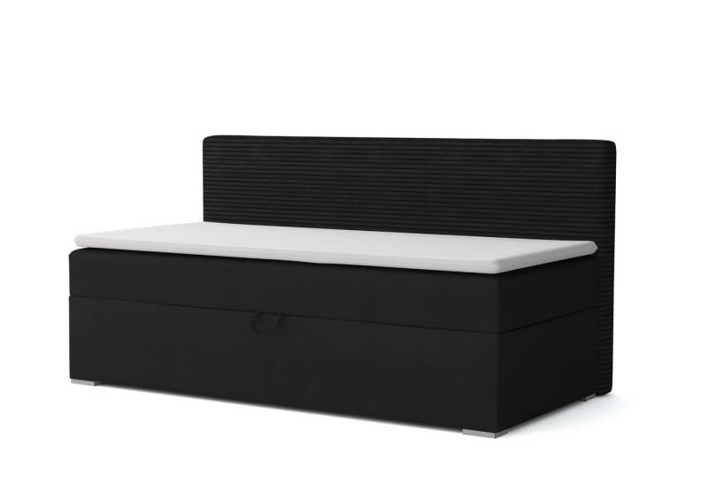 Deine Möbel 24 Boxspringbett MATI Daybett Tagesbett Schlafsofa Couch Jugendsofa Stauraumbett (mit Schlaffunktion Bettkasten Einzelbett Polsterbett Matratze H3 H4, 3-St., mit Schlaffunktion und Bettkasten Stauraumbett Jugendsofa), 90x200 100x200 Schwarz Grau Rosa Beige Anthrazit von Deine Möbel 24