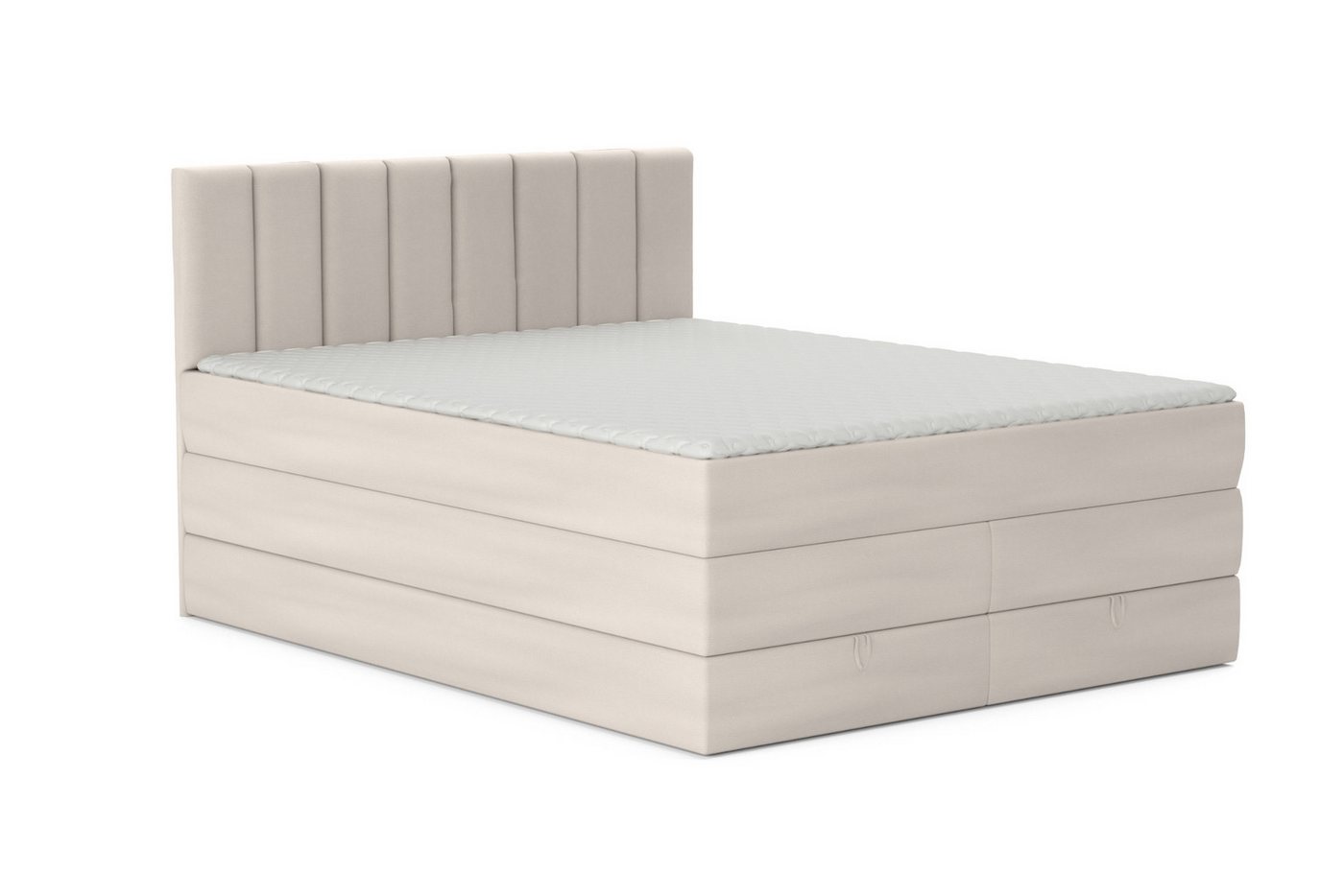 Deine Möbel 24 Boxspringbett MEXICO Echtes Boxspringbett Polsterbett Komplettbett inkl. Topper (Beige Hellgrau Blau-Grau Anthrazit Schwarz, 4-St., 2 Bonellfederkernmatratzen H3 + 1 Taschenfederkenmatratze H3), 140x200 160x200 180x200 180x200 200x200 inkl. Bettkasten Deine Möbel 24 Boxspringbett MEXICO Echtes Boxspringbett Polsterbett Komplettbett inkl. Topper (Beige Hellgrau Blau-Grau Anthrazit Schwarz, 4-St., 2 Bonellfederkernmatratzen H3 + 1 Taschenfederkenmatratze H3), 140x200 160x200 180x200 180x200 200x200 inkl. Bettkasten von Deine Möbel 24