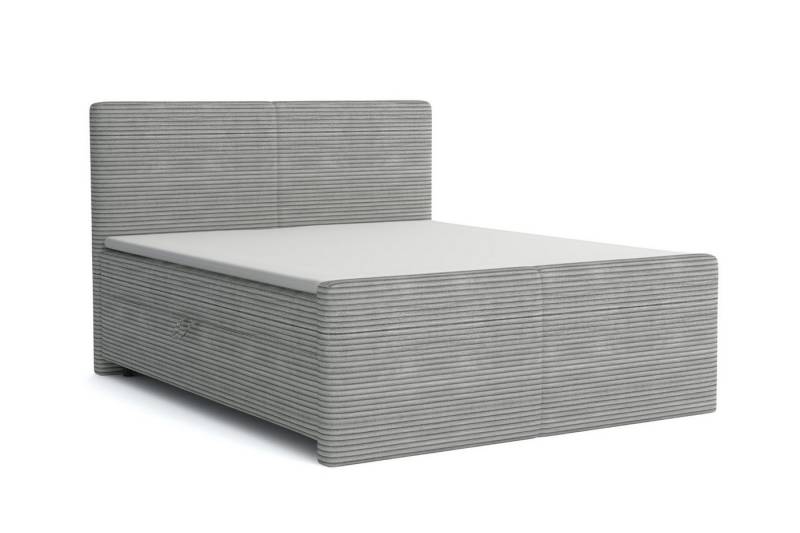Deine Möbel 24 Boxspringbett MIDI Boxspring Komplettbett Polsterbett (Beige Hellgrau Grau Dunkelgrau Anthrazit Graphit Schwarz, 4-St., Matratzen H3 / H4 optional), 120x200 140x200 160x200 180x200 200x200 Cord Cord-Stoff von Deine Möbel 24