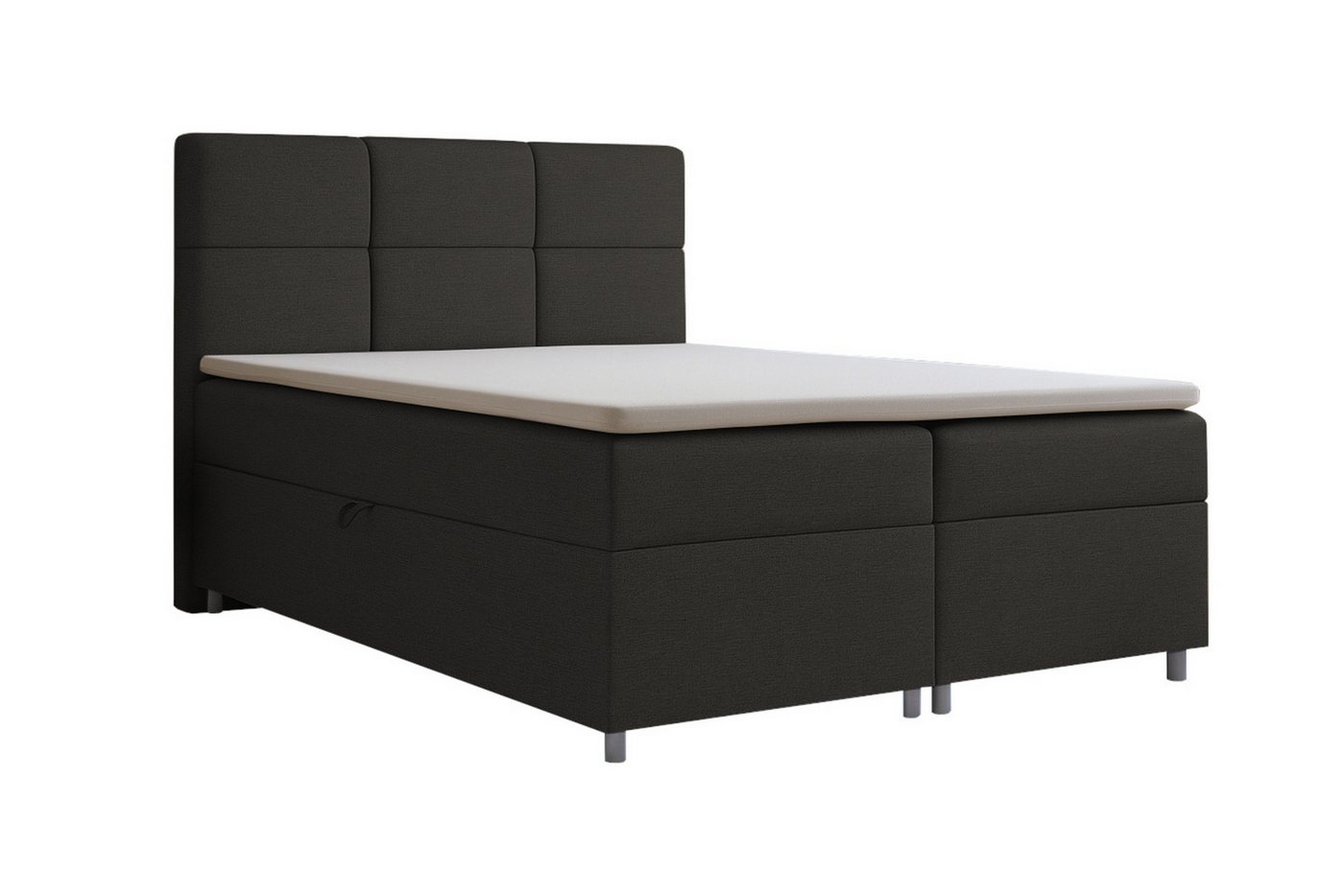 Deine Möbel 24 Boxspringbett SUSAN Boxbett, Polsterbett mit Bettkasten, Stauraum, Topper (Set, 1-St., Farbe: Creme, Beige, Hellgrau, Dunkelgrau, Anthrazit, Schwarz), Größen: 120x200 cm, 140x200 cm, 160x200 cm, 180x200 cm, 200x200 cm von Deine Möbel 24