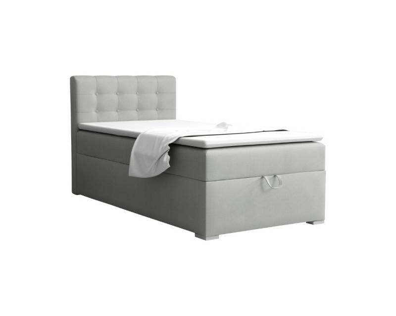 Deine Möbel 24 Boxspringbett TEEN 3 Bett für Teenager Jugend Jugendbett Einzelbett (Jugendzimmer Beige Grau Hellgrau Grau Anthrazit Schwarz, 3-St., Bonellfederkern-Matratze H3 Taschenfederkern-Matratze H4), 90x200 100x200 Polsterbett Velours von Deine Möbel 24
