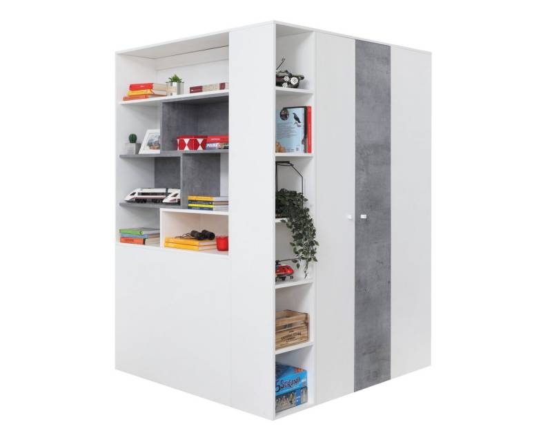 Deine Möbel 24 Eckschrank SIMON 01 Garderobe Jugendzimmer Kinderzimmer (Set, 2-St., Drehtürenschrank Weiß Beton Grau Eiche) Garderobe Kleiderschrank Eckschrank Deine Möbel 24 Eckschrank SIMON 01 Garderobe Jugendzimmer Kinderzimmer (Set, 2-St., Drehtürenschrank Weiß Beton Grau Eiche) Garderobe Kleiderschrank Eckschrank von Deine Möbel 24