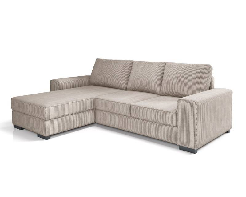 Deine Möbel 24 Ecksofa CORD - L XL MINI Kuschelsofa Sofa mit tiefer Sitzfläche Poso Cord, 270 cm 240 cm breit Grau Beige Schwarz Anthrazit 3 Teile, lose Rückenkissen waschbare Kissenbezüge Sofa in verschiedenen Farben von Deine Möbel 24