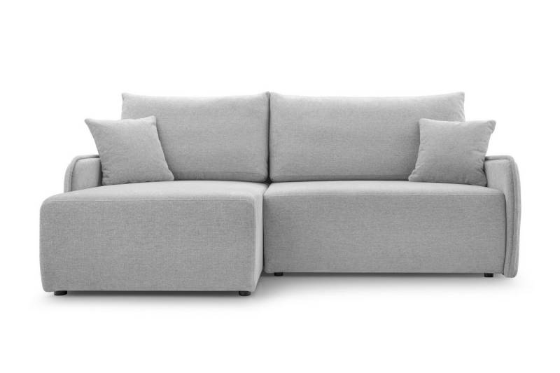 Deine Möbel 24 Ecksofa MIREA Wohnlandschaft mit Schlaffunktion – Kompakt, modern & funktional, Couch in Beige, Hellgrau, Grau und Dunkelgrau 1 Teile, Ecksofa mit integrierter Schlaffunktion (Liegefläche 130 x 188 cm) von Deine Möbel 24