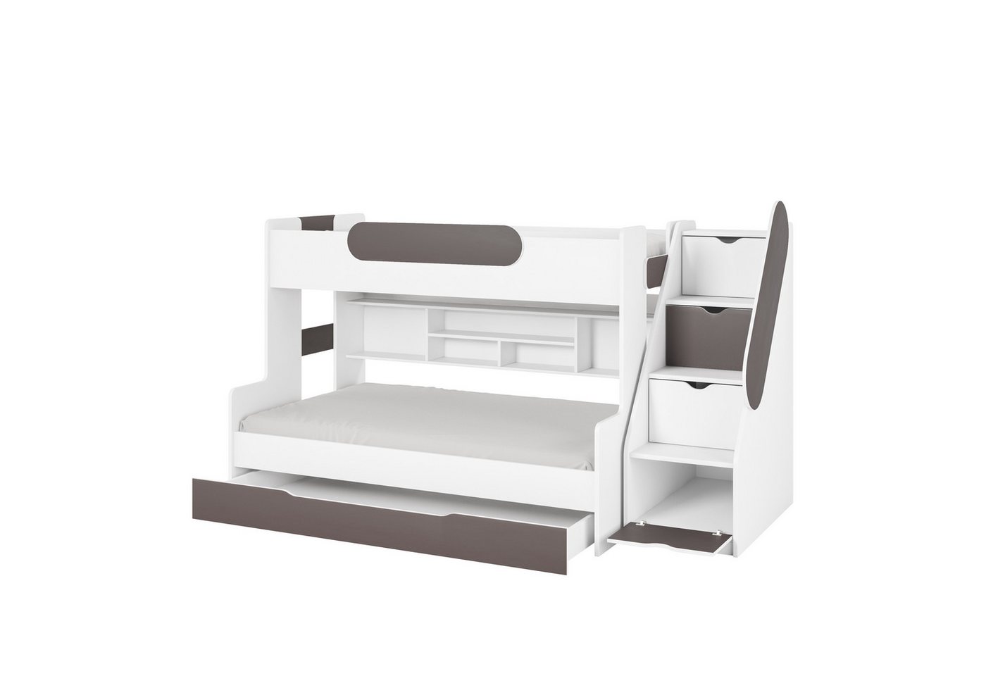 Deine Möbel 24 Funktionsbett SALLY Etagenbett für 2 Kinder mit Treppe Funktionsbett Kinderzimmer (Set, 1 tlg), mit einer großen Schublade, Praktisches Kinderbett mit Schubladen von Deine Möbel 24