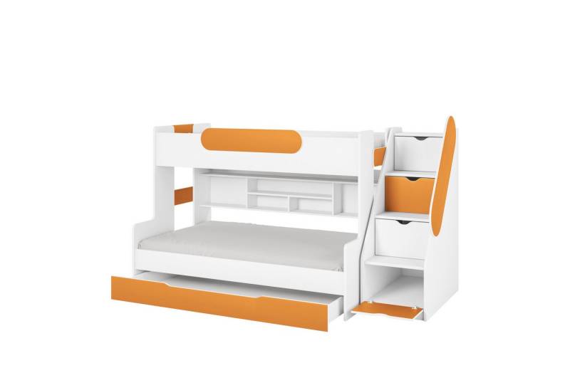 Deine Möbel 24 Funktionsbett SALLY Etagenbett für 2 Kinder mit Treppe Funktionsbett Kinderzimmer (Set, 1 tlg), mit einer großen Schublade, Praktisches Kinderbett mit Schubladen von Deine Möbel 24