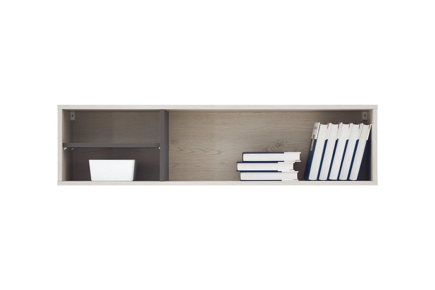 Deine Möbel 24 Hängeregal REMI 14 Wandregal 120 cm breit, Set 1-tlg., REMI Kollektion Kinderzimmer Jugendzimmer Weiß Holz Anthrazit Deine Möbel 24 Hängeregal REMI 14 Wandregal 120 cm breit, Set 1-tlg., REMI Kollektion Kinderzimmer Jugendzimmer Weiß Holz Anthrazit von Deine Möbel 24