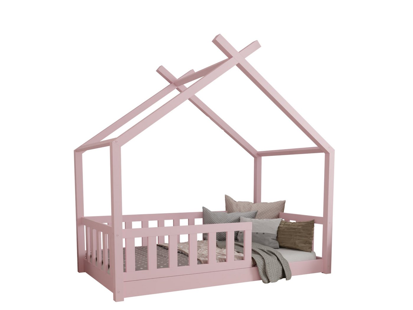 Deine Möbel 24 Hausbett Kinderbett STAR PLUS für 1 Kind Weiß Grau Kiefer Natur Beige Rosa (80x180 90x200 120x200 140x200 Bett für Kinder Komplettbett mit abnehmbarem Rausfallschutz Schutzgitter, 2-tlg., Matratze optional), inkl. Lattenrost Deine Möbel 24 Hausbett Kinderbett STAR PLUS für 1 Kind Weiß Grau Kiefer Natur Beige Rosa (80x180 90x200 120x200 140x200 Bett für Kinder Komplettbett mit abnehmbarem Rausfallschutz Schutzgitter, 2-tlg., Matratze optional), inkl. Lattenrost von Deine Möbel 24