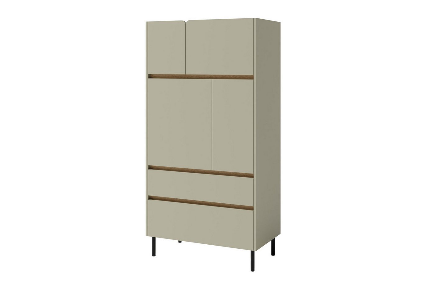 Deine Möbel 24 Hochkommode LIBU 05 Kommode Sideboard (Set, 3 St., 80 breit Kinderzimmer Jugendzimmer Schlafzimmer), LIBU-Kollektion Beige Eukalyptus Eiche von Deine Möbel 24