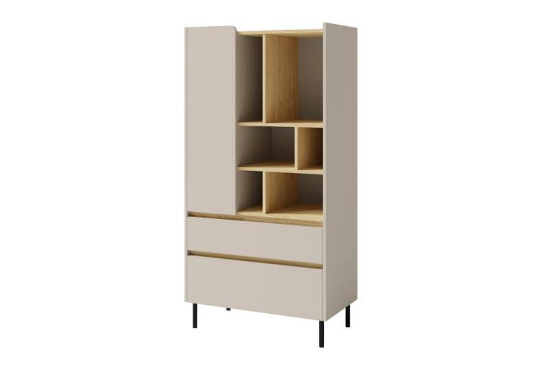 Deine Möbel 24 Hochkommode LIBU 06 Kommode Sideboard (Set, 2 St., Kinderzimmer Jugendzimmer Schlafzimmer), LIBU-Kollektion Beige Eukalyptus Eiche von Deine Möbel 24