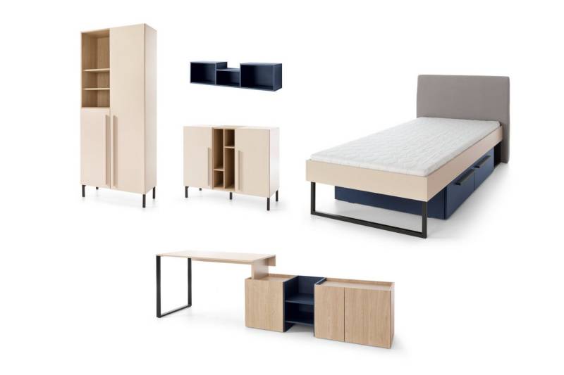 Deine Möbel 24 Jugendzimmer-Set SORENTO A 5-teilig, (5-teilig, 5-tlg., Modernes Design), Modernes Design von Deine Möbel 24