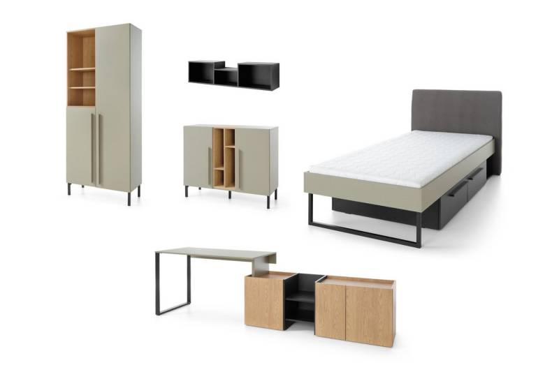 Deine Möbel 24 Jugendzimmer-Set SORENTO A 5-teilig, (5-teilig, 5-tlg., Modernes Design), Modernes Design von Deine Möbel 24