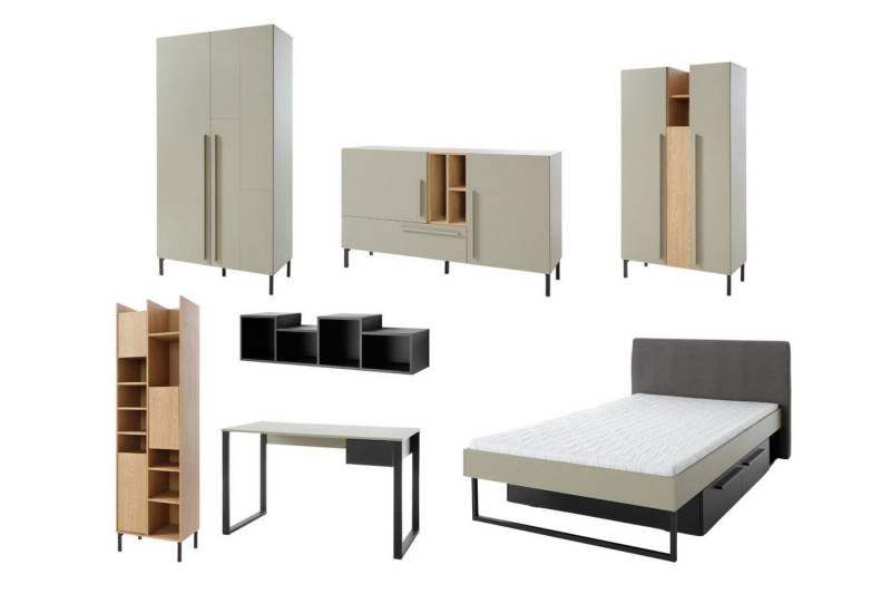 Deine Möbel 24 Jugendzimmer-Set SORENTO B 7-teilig, (7-teilig, 7-tlg., Modernes Design), Modernes Design von Deine Möbel 24