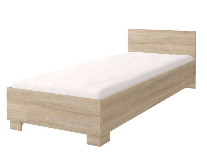 Deine Möbel 24 Kinderbett Bett OLMO 36 Jugendzimmer Jugendmöbel in Weiß Grau Eiche Sonoma (Set, 2-tlg., Set), wahlweise in Weiß Grau Eiche Sonoma Matratze optional von Deine Möbel 24