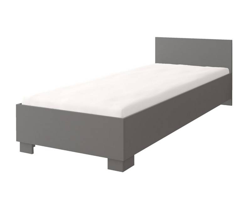 Deine Möbel 24 Kinderbett Bett OLMO 36 Jugendzimmer Jugendmöbel in Weiß Grau Eiche Sonoma (Set, 2-tlg., Set), wahlweise in Weiß Grau Eiche Sonoma Matratze optional von Deine Möbel 24