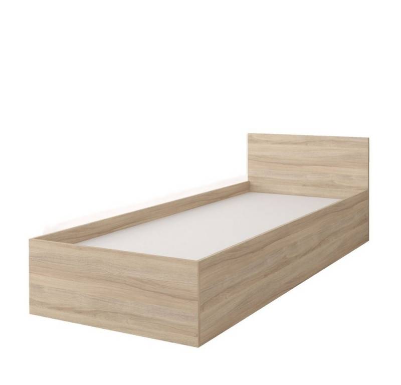 Deine Möbel 24 Kinderbett OLMO 46 Bett Jugendbett Weiß Eiche Sonoma 90x200 (Set, 1-tlg., Set), Matratze optional von Deine Möbel 24