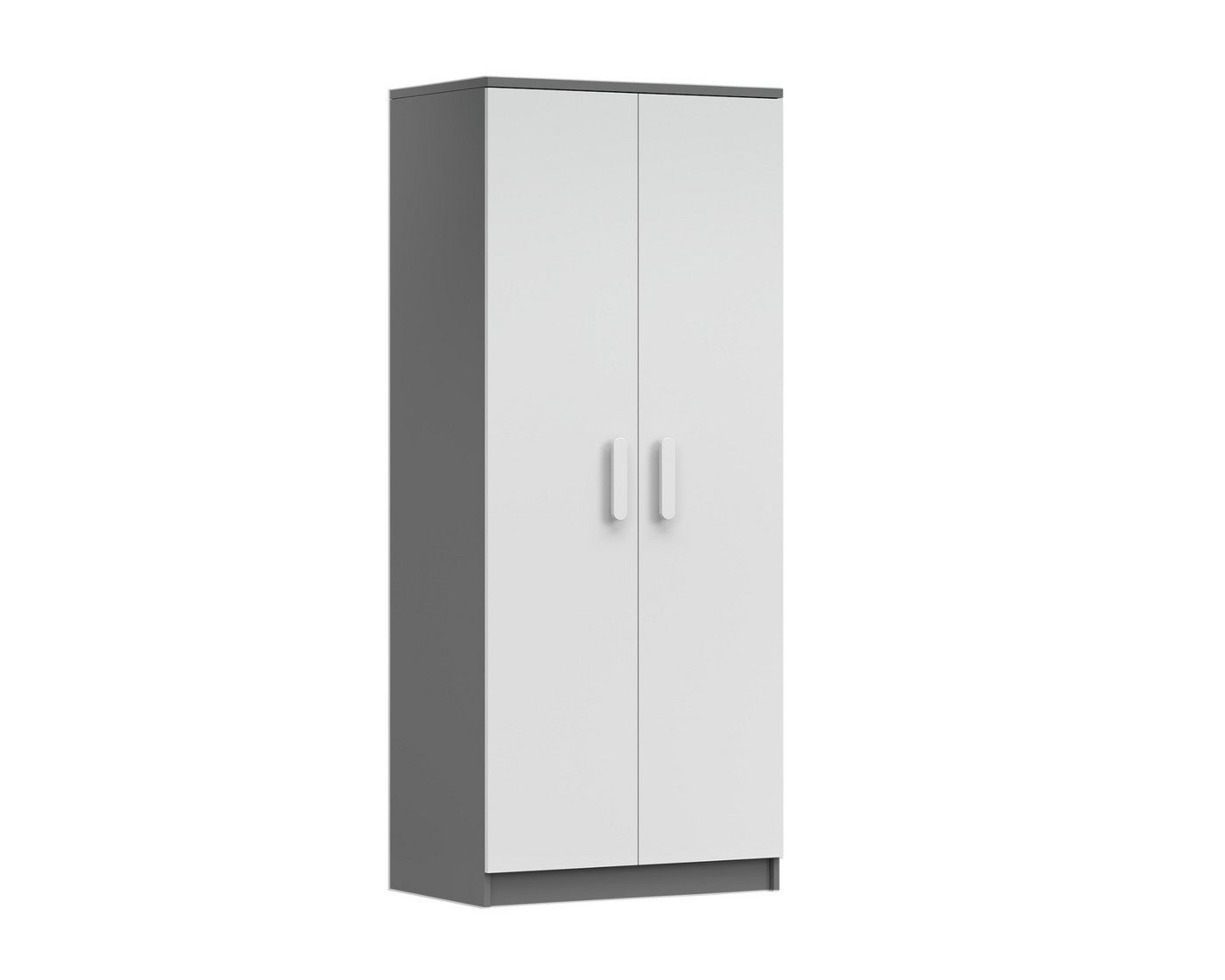Deine Möbel 24 Kinderkleiderschrank INGE 06 in Weiß / Weiß + Grau / Weiß + Eiche Sonoma Jugendzimmer (Griffe in Rosa/Blau/Grün/Weiß/Eiche Sonoma/Grau) von Deine Möbel 24