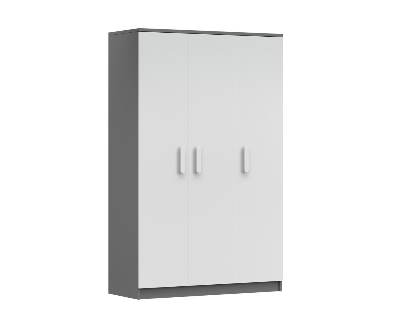Deine Möbel 24 Kinderkleiderschrank INGE 19 in Weiß / Weiß + Grau / Weiß + Eiche Sonoma Jugendzimmer (Griffe in Rosa/Blau/Grün/Weiß/Eiche Sonoma/Grau) von Deine Möbel 24