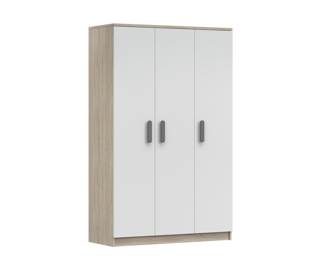 Deine Möbel 24 Kinderkleiderschrank INGE 19 in Weiß / Weiß + Grau / Weiß + Eiche Sonoma Jugendzimmer (Griffe in Rosa/Blau/Grün/Weiß/Eiche Sonoma/Grau) von Deine Möbel 24