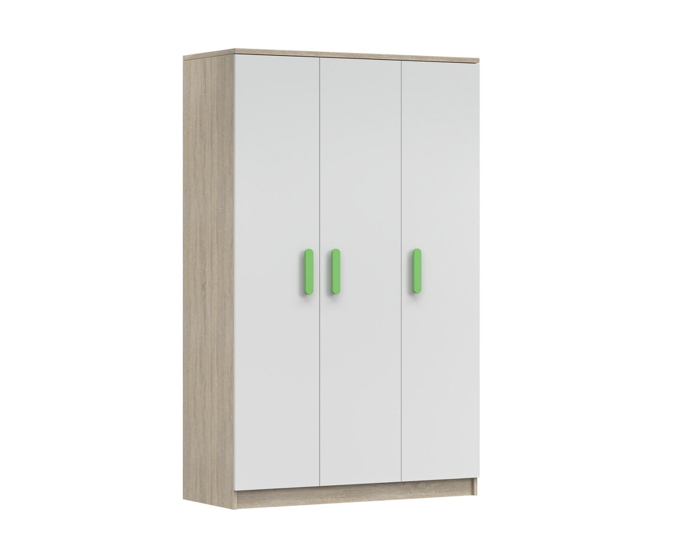 Deine Möbel 24 Kinderkleiderschrank INGE 19 in Weiß / Weiß + Grau / Weiß + Eiche Sonoma Jugendzimmer (Griffe in Rosa/Blau/Grün/Weiß/Eiche Sonoma/Grau) von Deine Möbel 24