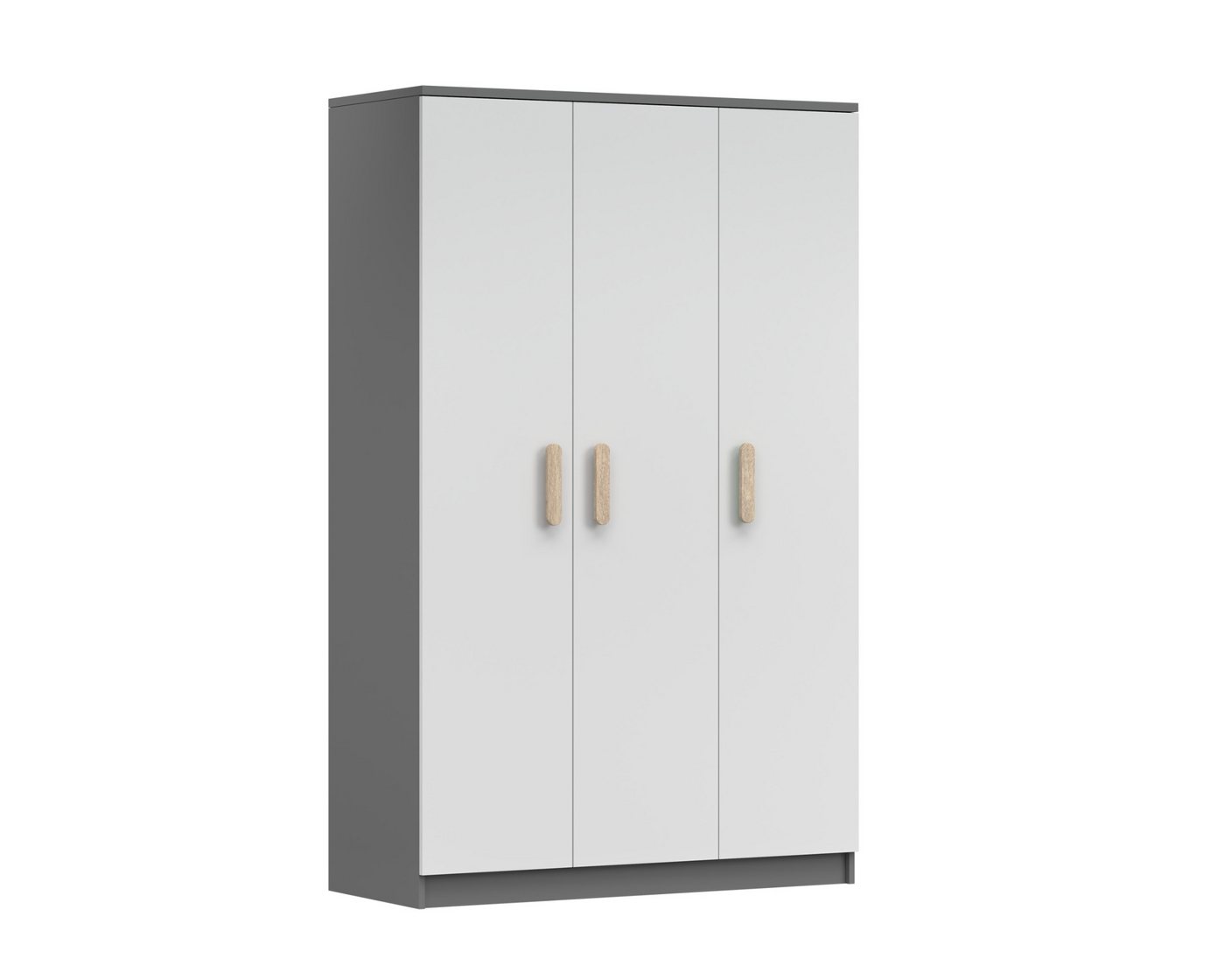 Deine Möbel 24 Kinderkleiderschrank INGE 19 in Weiß / Weiß + Grau / Weiß + Eiche Sonoma Jugendzimmer (Griffe in Rosa/Blau/Grün/Weiß/Eiche Sonoma/Grau) von Deine Möbel 24