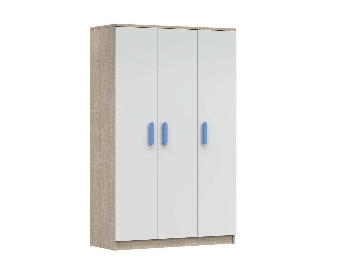 Deine Möbel 24 Kinderkleiderschrank INGE 19 in Weiß / Weiß + Grau / Weiß + Eiche Sonoma Jugendzimmer (Griffe in Rosa/Blau/Grün/Weiß/Eiche Sonoma/Grau) von Deine Möbel 24