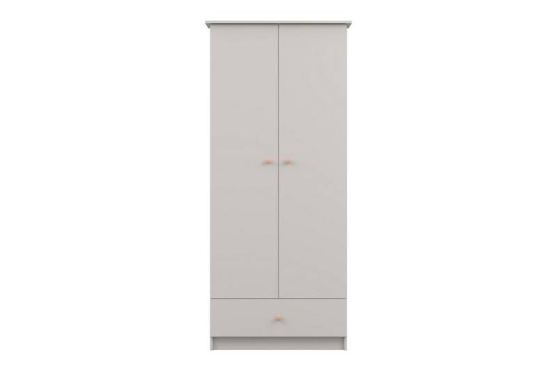 Deine Möbel 24 Kinderkleiderschrank OSCAR Kleiderschrank Drehtürenschrank 85 cm breit (Set, 2-St., ganz in Weiß / Cashmere, Griffe: Rosa / Anthrazit OSCAR-Kollektion) Kinderzimmer Jugendzimmer Jungenzimmer Mädchenzimmer von Deine Möbel 24