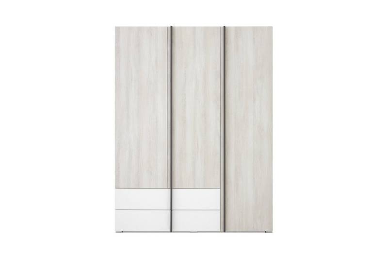 Deine Möbel 24 Kinderkleiderschrank REMI 01 Kleiderschrank 3-türig 150 cm breit (Set, 3-St., Drehtürenschrank mit Schubladen) REMI Kollektion Kinderzimmer Jugendzimmer Weiß Holz Anthrazit von Deine Möbel 24