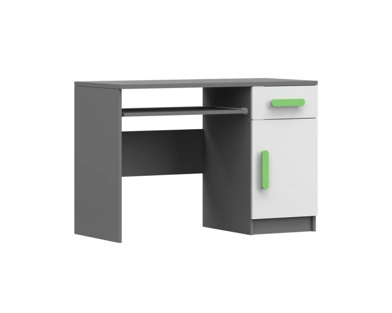 Deine Möbel 24 Kinderschreibtisch INGE 08 in Weiß / Weiß + Grau / Weiß + Eiche Sonoma Jugendzimmer (Griffe in Rosa/Blau/Grün/Weiß/Eiche Sonoma/Grau) von Deine Möbel 24