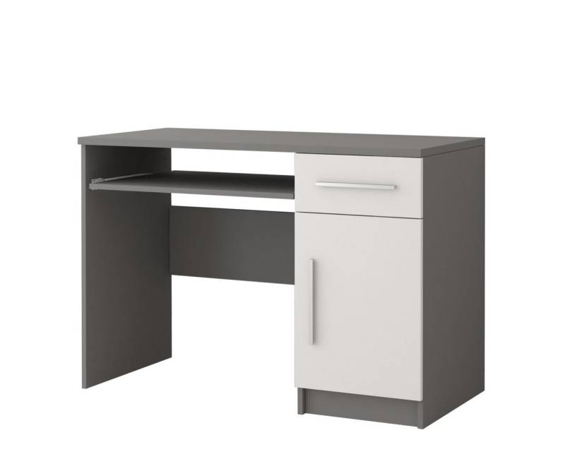 Deine Möbel 24 Kinderschreibtisch OLMO 08 Jugendzimmer Jugendmöbel in Weiß Weiß/Grau Weiß/Sonoma (Set, 1-St., Set), Schreibtisch Breite 110 cm inkl. Schublade Stauraum von Deine Möbel 24