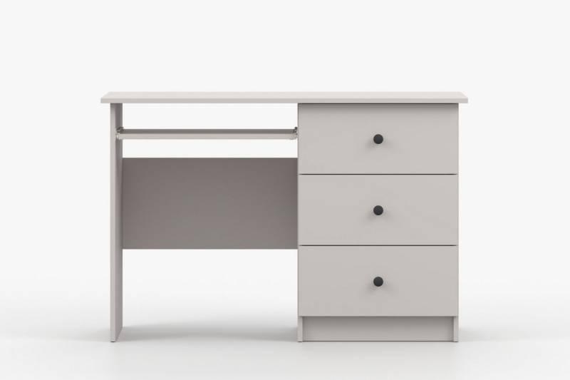 Deine Möbel 24 Kinderschreibtisch OSCAR Schreibtisch 115 cm breit mit Schubladen Stauraum (Set, 3-St., ganz in Weiß / Cashmere, Griffe: Rosa / Anthrazit OSCAR-Kollektion), Kinderzimmer Jugendzimmer Jungenzimmer Mädchenzimmer von Deine Möbel 24
