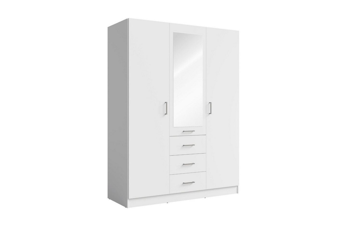 Deine Möbel 24 Kleiderschrank BROOKE 100 / 150 / 200 / 250 cm breit, Farben: Weiß Matt & Beige (Weiß matt oder Sandbeige, 1-St., ideal für jedes Schlafzimmer, Ankleidezimmer oder Flur) Drehtürenschrank mit Spiegel, modern, viel Stauraum von Deine Möbel 24