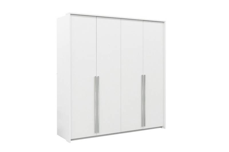 Deine Möbel 24 Kleiderschrank GENEVE 210 cm breit Drehtürenschrank (Set, 1-St., 4-türig Sandbeige Beige Dunklegrün Weiß Matt) ideal für Schlafzimmer Flur von Deine Möbel 24