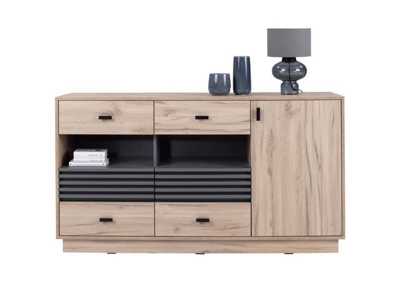 Deine Möbel 24 Kommode ALL 08 Kommode mit Schubladen 155 cm Sideboard (Set, 2 St., Hochwertige Laminaplatte), Wohnzimmer Schlafzimmer Kinderzimmer Jugendzimmer von Deine Möbel 24