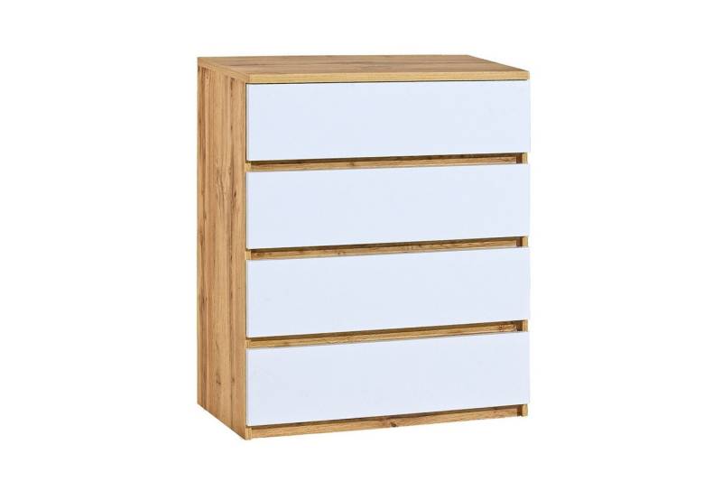 Deine Möbel 24 Kommode ARCO 05 Kinderkomode Kinderzimmer Jugendzimmer 80 cm breit (Set, 4 St., Sideboard), Weiß Matt Eiche Wotan von Deine Möbel 24