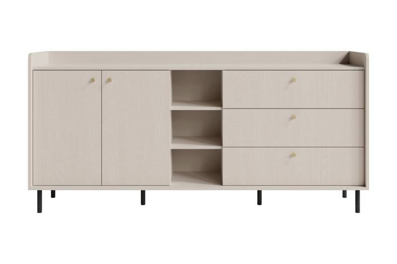 Deine Möbel 24 Kommode GEORGIA 04 Sideboard 193,5 / 91 / 42 cm (B/H/T) (Set, 3 St., Wohnzimmer Schlafzimmer), GEORGIA-Kollektion Beige Sandbeige von Deine Möbel 24