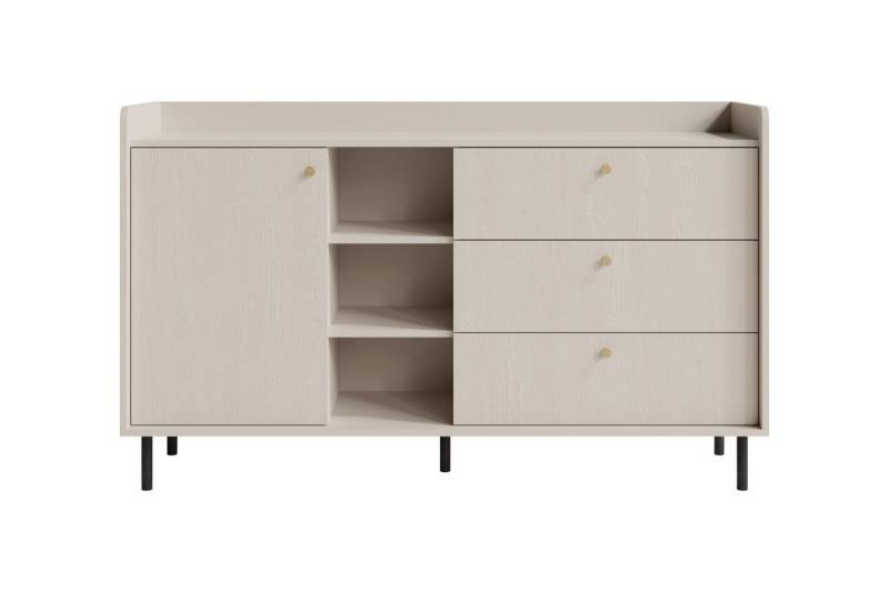 Deine Möbel 24 Kommode GEORGIA 05 Sideboard 153,5 / 91 / 42 cm (B/H/T) (Set, 3 St., Wohnzimmer Schlafzimmer), GEORGIA-Kollektion Beige Sandbeige von Deine Möbel 24