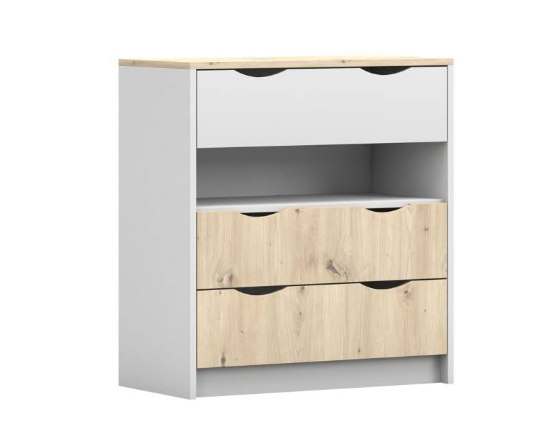 Deine Möbel 24 Kommode JUMI 03 Jugendzimmer Jugendmöbel in Weiß/Grau + Eiche Artisan von Deine Möbel 24