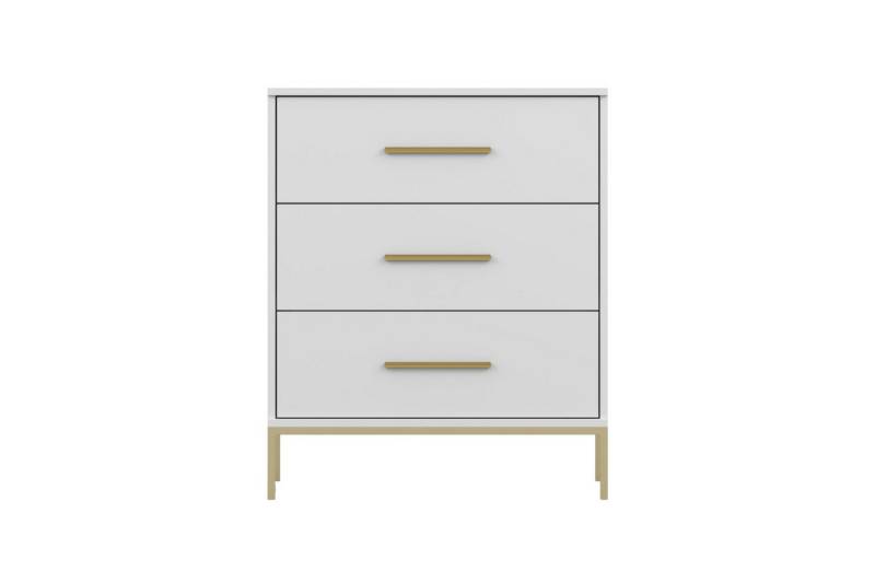 Deine Möbel 24 Kommode MIRELO mit 3 Schubladen, 70 x 70 x 40,5 cm, viel Stauraum (Sideboard, 1 St., Einzelmöbel – frei kombinierbar mit weiteren Möbeln der Serie MIRELO), Hochwertige Verarbeitung mit ABS-Kanten für mehr Langlebigkeit von Deine Möbel 24